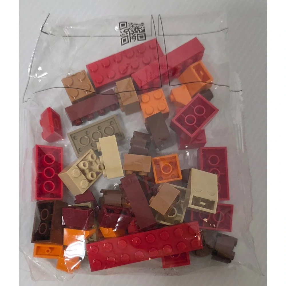 LEGO Creator Sealed‎ Internal Parts Bag Red Tan Orange Bricks 2012 2.1 oz